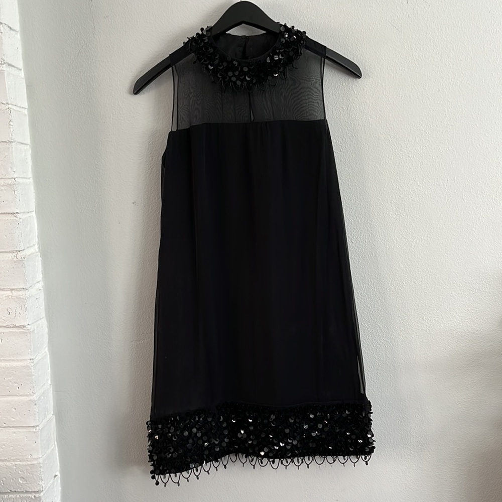 NWOT Milly beaded black dress